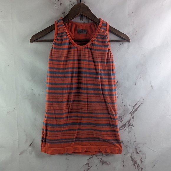Athleta Tops - Athleta Tank Top Women Small Orange Gray Racerback Seamless Built In Shelf Bra